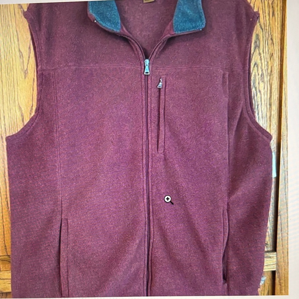 St. John Collection Burgundy Vest with Blue Trim